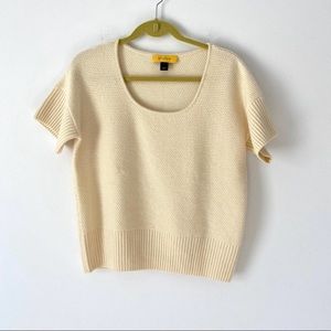 St. John Pale Yellow Cashmere Sweater Large
